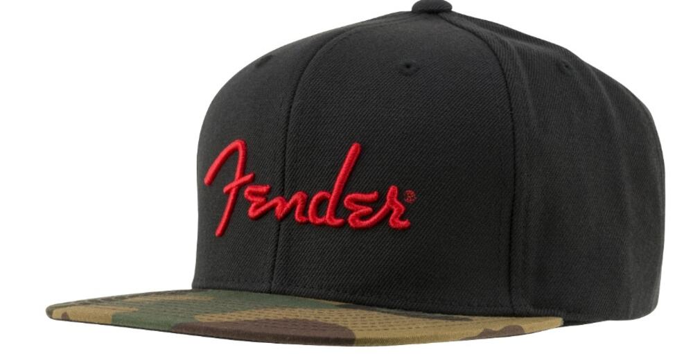 Fender Guitar Camo Flatbill Hat, Camo, Musician Guitar Music, NWT